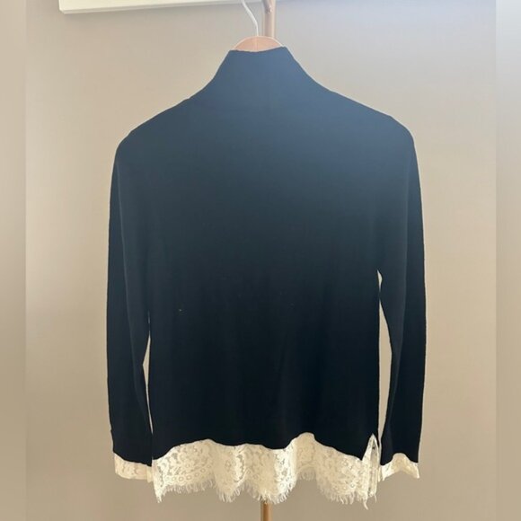 - Joie Mock Neck Sweater with Faux Lace Shirt XS Wool Cashmere - Picture 6 of 7